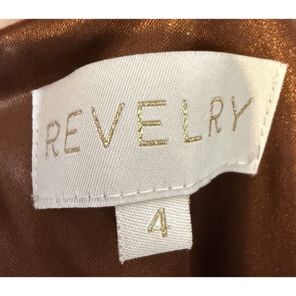 Revelry Drew Velvet Maxi Gown Dress Sz 4 Tie Front Bridesmaid Terracota Brown - Picture 8 of 9